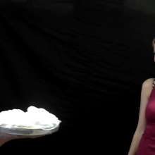 RevSlymsford: Pin The Pie!:  Blind-folded, Jessie Must Try + Pie Annabelle