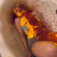 Slimed Models: Scarlett gets made into Nachos for the Super Bowl!