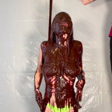 Slimed Models: Eliza Made Into Human Chocolate Fountain