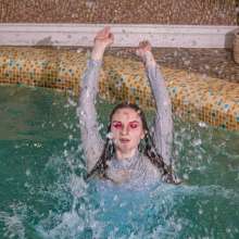 Wet Live Team: She Got Madly Soaked in the Pool with Beautiful Makeup
