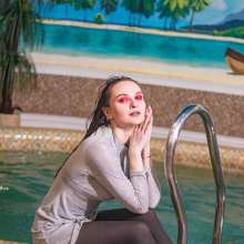 Wet Live Team: She Got Madly Soaked in the Pool with Beautiful Makeup