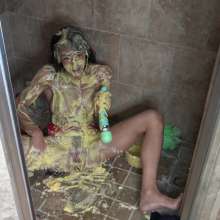Jayce: Sneaky Shower Sunday W/Cake Sits, Gunge+my Toy+rinse!