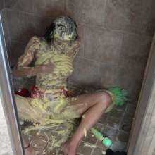 Jayce: Sneaky Shower Sunday W/Cake Sits, Gunge+my Toy+rinse!
