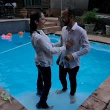 Thefetishgirl: White Blouses and Jeans Soaking Wet