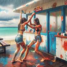 Bobographer: Painter Girls Part 1--I asked some college grads to paint my snack bar