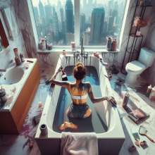 Bobographer: Painter Girls Part 7--Painting luxury condo bathrooms