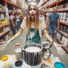 Bobographer: Painter Girls Part 4--The painter girls buy some paint.