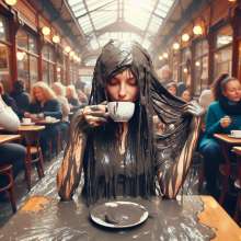 splathair2020: AI coffee break for some muddy ladies