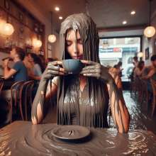 splathair2020: AI coffee break for some muddy ladies