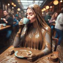 splathair2020: AI coffee break for some muddy ladies