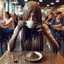 splathair2020: AI coffee break for some muddy ladies