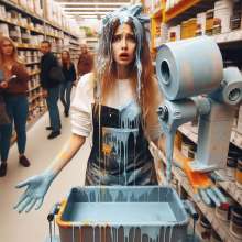 Bobographer: Painter Girls Part 4--The painter girls buy some paint.