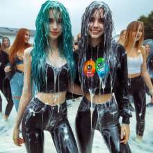 Insi: White slime on black jeans