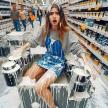 Bobographer: Painter Girls Part 4--The painter girls buy some paint.