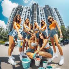 Bobographer: Painter Girls Part 3--Snack Bar Paint Girls Get a Job