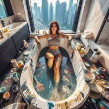 Bobographer: Painter Girls Part 7--Painting luxury condo bathrooms