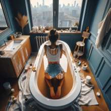 Bobographer: Painter Girls Part 7--Painting luxury condo bathrooms