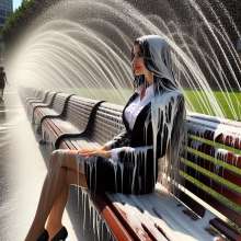 splathair2020: AI wam on a park bench