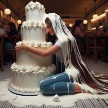 splathair2020: AI more long hair cake hugs (part 2?)