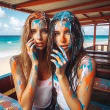 Bobographer: Painter Girls Part 1--I asked some college grads to paint my snack bar