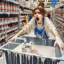 Bobographer: Painter Girls Part 4--The painter girls buy some paint.