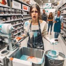 Bobographer: Painter Girls Part 4--The painter girls buy some paint.