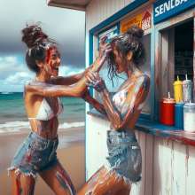 Bobographer: Painter Girls Part 1--I asked some college grads to paint my snack bar