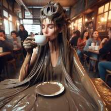splathair2020: AI coffee break for some muddy ladies