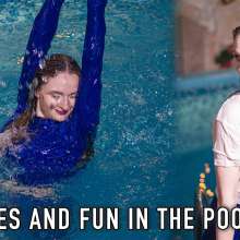 Wet Live Team: All Wet in the Pool Dressed in a Chic Blue Tracksuit