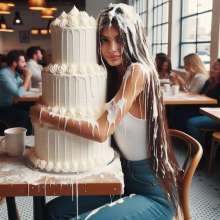 splathair2020: AI more long hair cake hugs (part 2?)