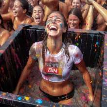 Bobographer: In The Bin game show--Paint and Mud