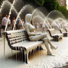 splathair2020: AI wam on a park bench