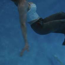 WetlookFashion: Camille Takes a Swim in Her Sexy Satin Clubbing Outfit