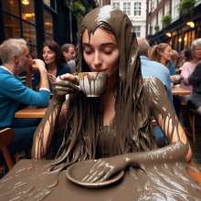 splathair2020: AI coffee break for some muddy ladies