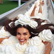 splathair2020: AI water slides, skateboarders, and messy cream