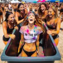 Bobographer: In The Bin game show--Paint and Mud