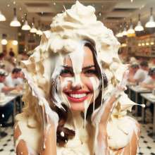 splathair2020: AI water slides, skateboarders, and messy cream