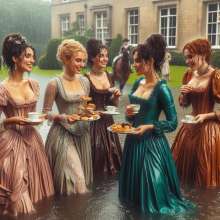 Wetmaxiskirts: The prestigious Victorian garden party went ahead despite the weather...
