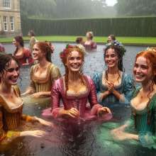 Wetmaxiskirts: The prestigious Victorian garden party went ahead despite the weather...