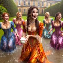 Wetmaxiskirts: The prestigious Victorian garden party went ahead despite the weather...