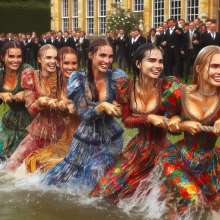 Wetmaxiskirts: The prestigious Victorian garden party went ahead despite the weather...