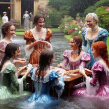 Wetmaxiskirts: The prestigious Victorian garden party went ahead despite the weather...