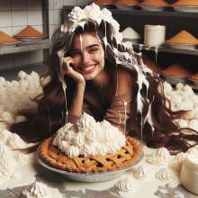 splathair2020: AI content messy girls on the floor in the bakery