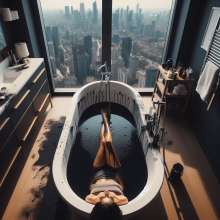 Bobographer: Painter Girls Part 11--Getting into the tubs of black roofing tar