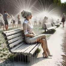 splathair2020: AI wam on a park bench