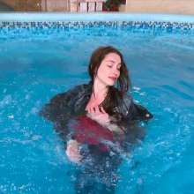 Wet Live Team: In Clothes Swimming in the Pool and Shower without a Bra