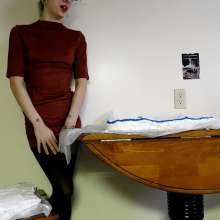 RevSlymsford: Kaydens Dress and Tights Cake and Chocolate Syrup Wank