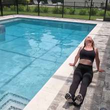 WetlookFashion: Mandi Swims in LuluLemon Yoga Pants and Top