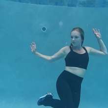 WetlookFashion: Mandi Swims in LuluLemon Yoga Pants and Top