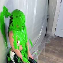 Miss Nicole: Meredith Blasted With Green Slime in Aritzia Leather Jeans